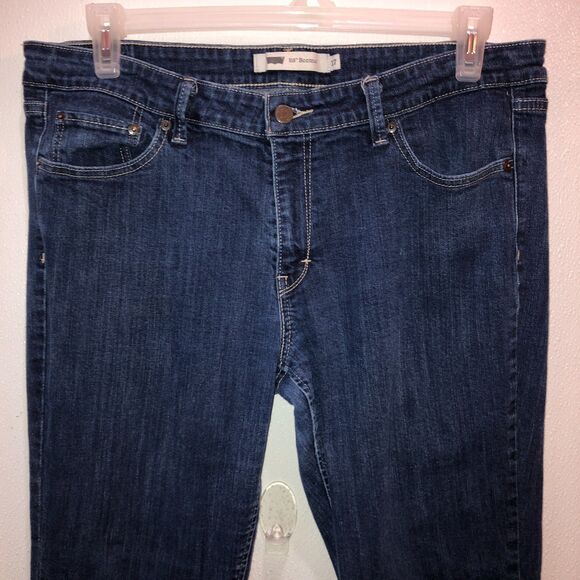 Levis 518 Womens Size 17 18 33 x 32 Dark Wash Super Low Rise Bootcut Denim Jeans - Picture 4 of 10